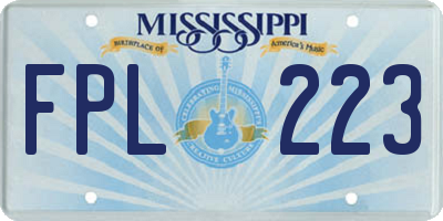 MS license plate FPL223