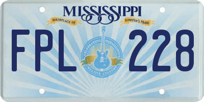 MS license plate FPL228