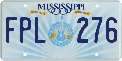 MS license plate FPL276