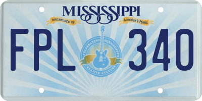 MS license plate FPL340