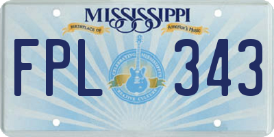 MS license plate FPL343