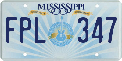 MS license plate FPL347