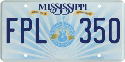 MS license plate FPL350