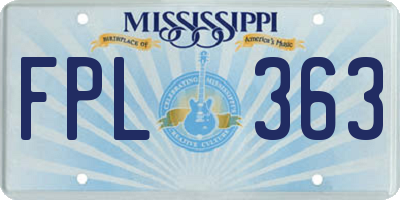 MS license plate FPL363
