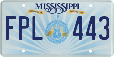 MS license plate FPL443
