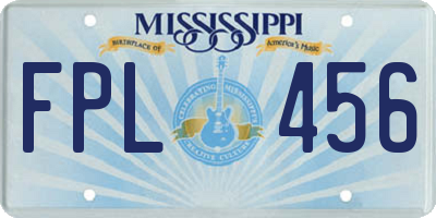 MS license plate FPL456