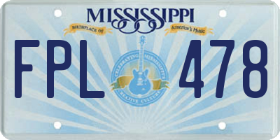 MS license plate FPL478