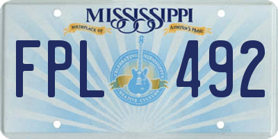 MS license plate FPL492