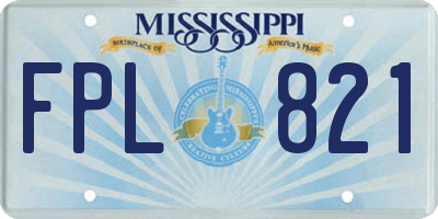 MS license plate FPL821