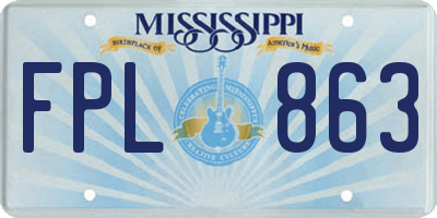 MS license plate FPL863