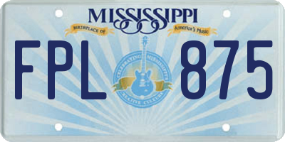 MS license plate FPL875