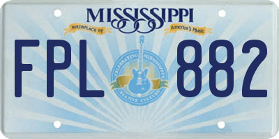 MS license plate FPL882