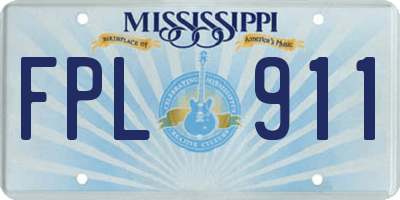 MS license plate FPL911