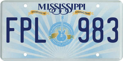 MS license plate FPL983