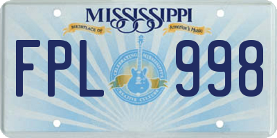MS license plate FPL998