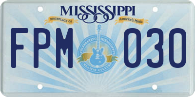 MS license plate FPM030
