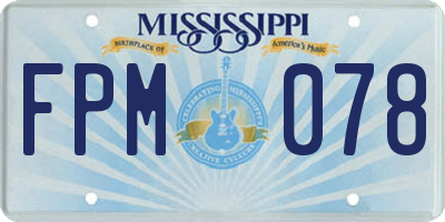 MS license plate FPM078