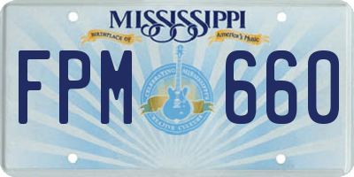 MS license plate FPM660