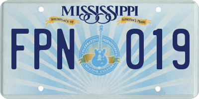 MS license plate FPN019