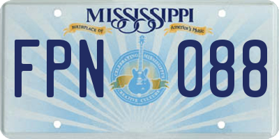 MS license plate FPN088