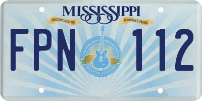 MS license plate FPN112