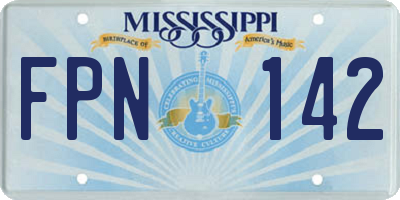 MS license plate FPN142
