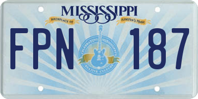 MS license plate FPN187