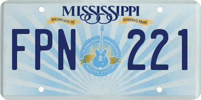 MS license plate FPN221