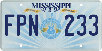 MS license plate FPN233