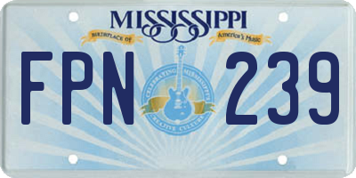 MS license plate FPN239