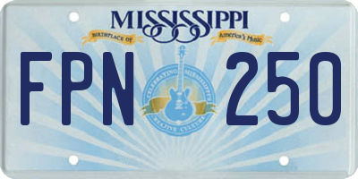 MS license plate FPN250