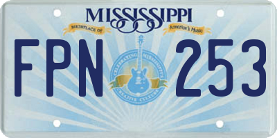 MS license plate FPN253