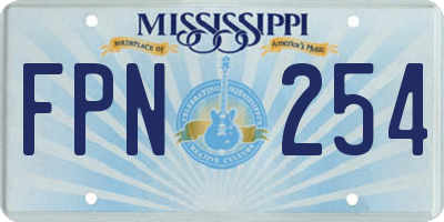 MS license plate FPN254