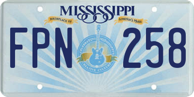 MS license plate FPN258