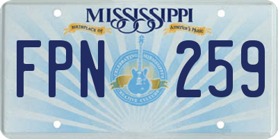 MS license plate FPN259