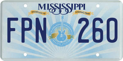 MS license plate FPN260