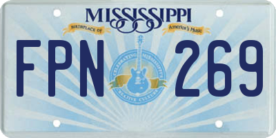 MS license plate FPN269