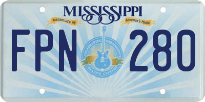 MS license plate FPN280