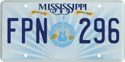 MS license plate FPN296