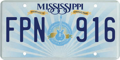 MS license plate FPN916