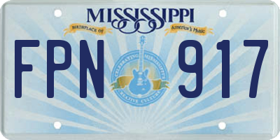 MS license plate FPN917