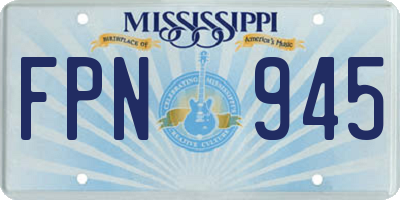 MS license plate FPN945