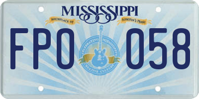 MS license plate FPO058