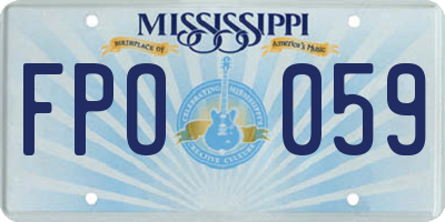 MS license plate FPO059