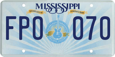 MS license plate FPO070