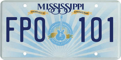 MS license plate FPO101