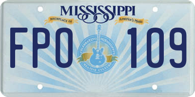 MS license plate FPO109