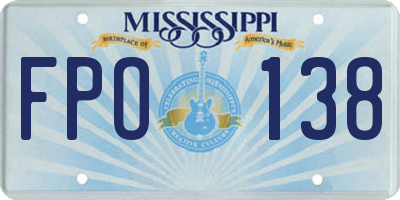 MS license plate FPO138
