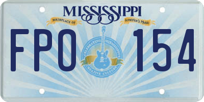 MS license plate FPO154