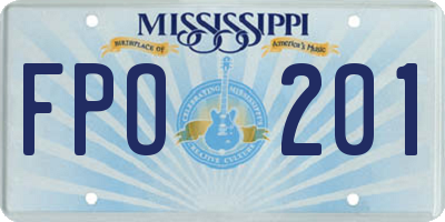 MS license plate FPO201
